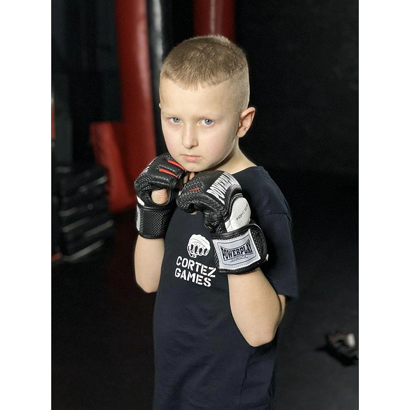 Рукавички для MMA PowerPlay 3075 Чорні-Білі M фото товара