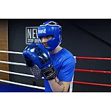 Боксерський шолом тренувальний PowerPlay 3068 PU + Amara Синьо-Білий XS фото товара