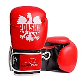 Боксерские перчатки PowerPlay 3021-1 Poland красно-черные 8 унций фото товара