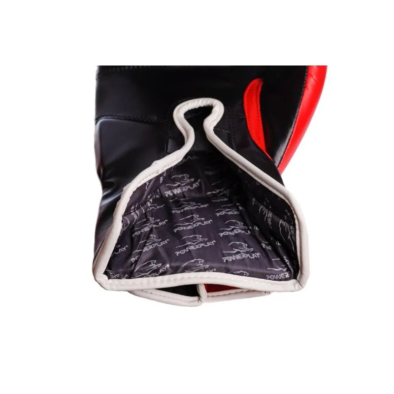 Боксерські рукавички PowerPlay 3021-1 Poland червоно-чорні 10 унцій фото товару