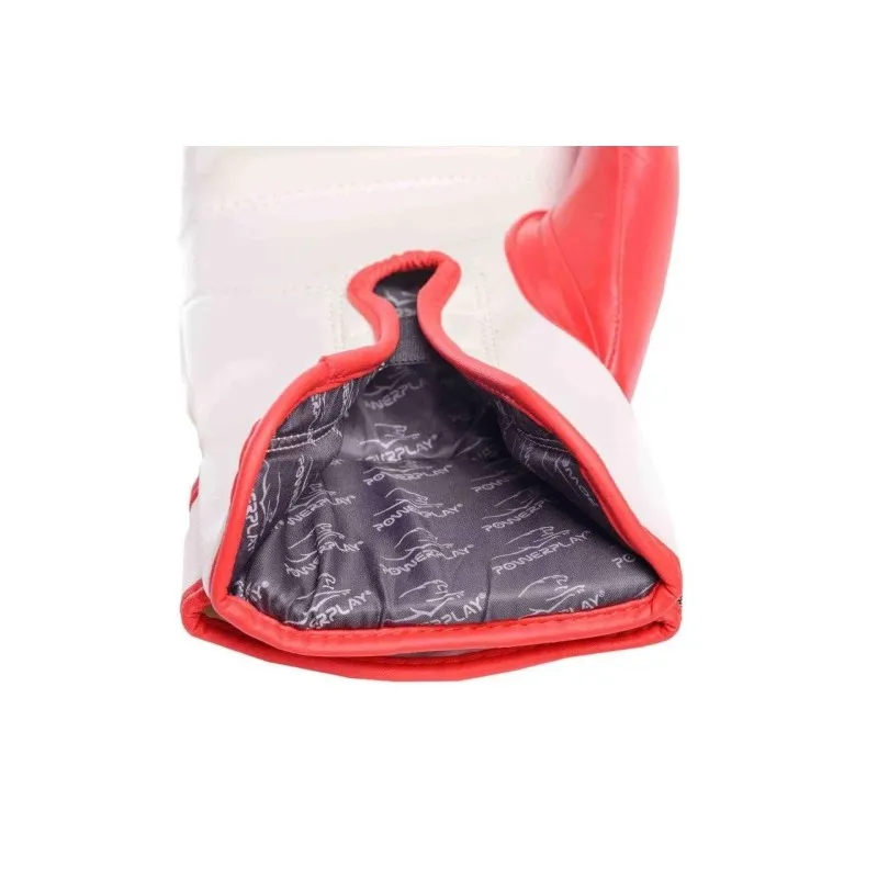 Боксерські рукавички PowerPlay 3021-2 Poland червоно-білі 10 унцій фото товара