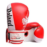 Боксерські рукавички PowerPlay 3021-2 Poland червоно-білі 10 унцій фото товару
