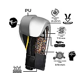 Боксерські рукавиці PowerPlay 3074 чорні 10 унцій фото товару