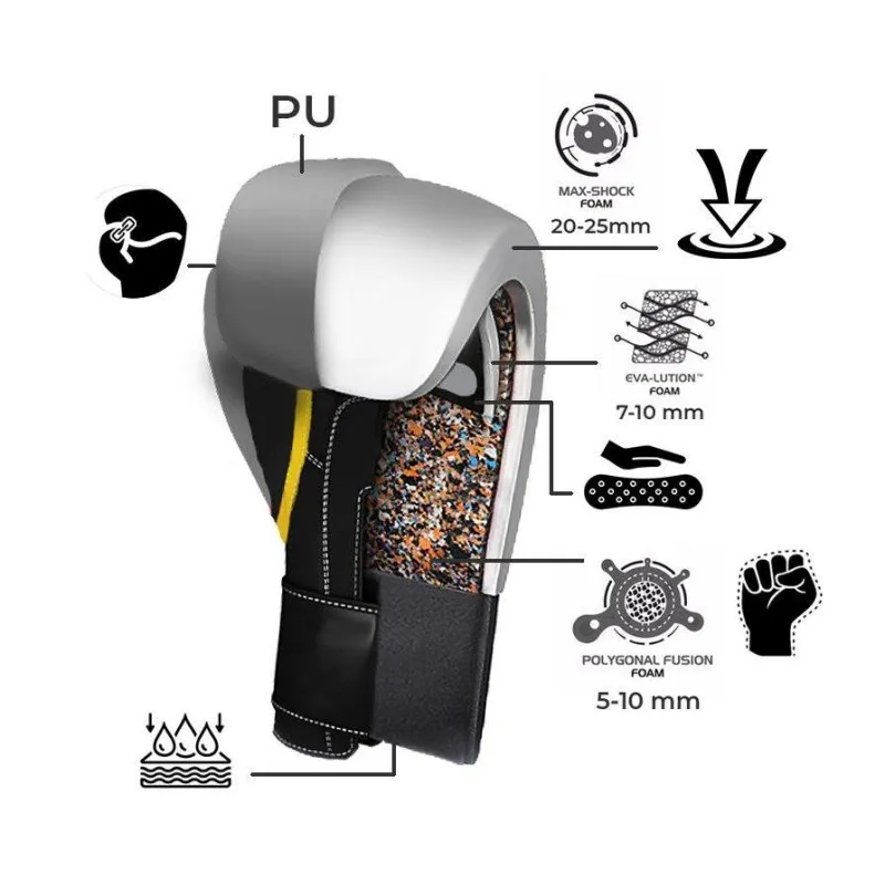 Боксерські рукавиці PowerPlay 3074 чорні 10 унцій фото товару