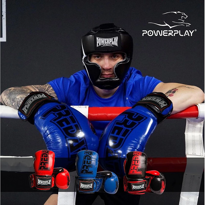 Боксерські рукавиці PowerPlay 3017 Чорні карбон 12 унцій фото товара