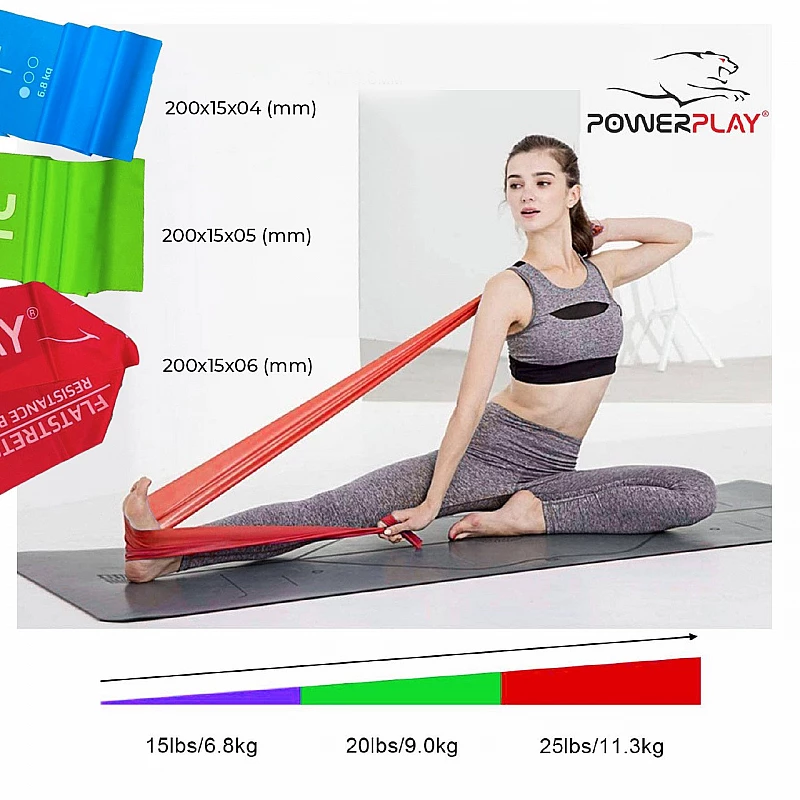 Лєнта еспандер PowerPlay 4112 Light Синя (200*15*0.4мм, 6.8кг) фото товару