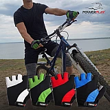 Велорукавички PowerPlay 5041 B Чорно-блакитні M фото товару
