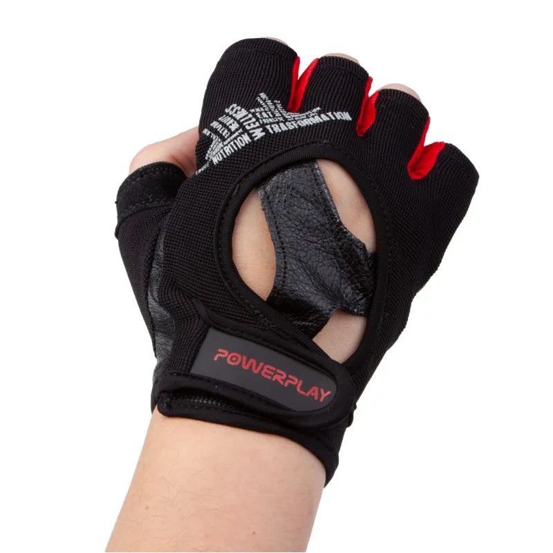 Рукавички для фітнесу PowerPlay 2222 Чорні L фото товару