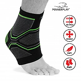 Бандаж на гомілкостоп еластичний PowerPlay 4100 Черний L/XL (пара)