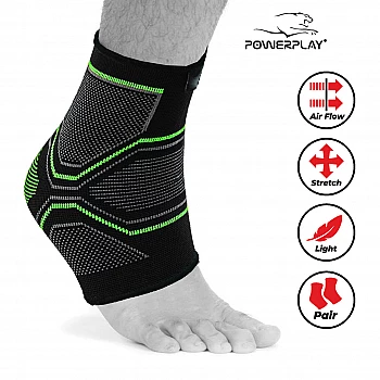 Бандаж на голеностоп эластичный PowerPlay 4100 Черный L / XL (пара)