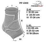 Бандаж на гомілкостоп еластичний PowerPlay 4100 Черний L/XL (пара) фото товару