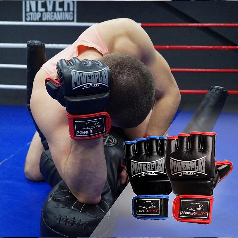 Рукавички для MMA PowerPlay 3058 Чорно-Сині M фото товару