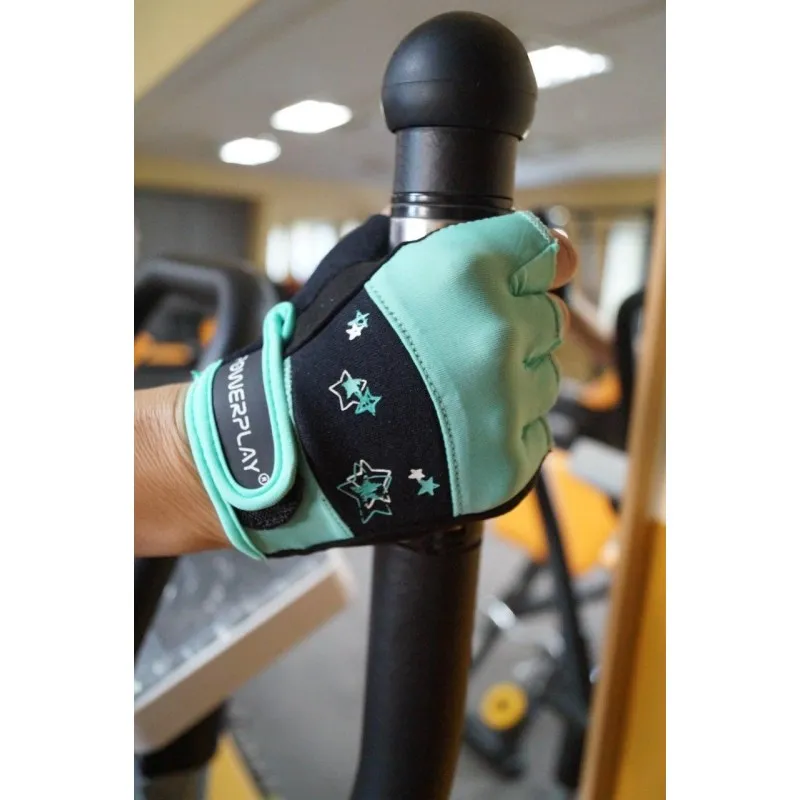 Фітнес рукавички PowerPlay 3492 жіночі Чорно-Мятні XS фото товара