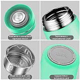 Термопляшка CASNO 450 мл KXN-6059 Зелена фото товару