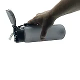 Пляшка для води CASNO 600 мл KXN-1196 Сіра з соломинкою фото товару