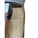 Пляшка для води CASNO 750 мл KXN-1207 Сіра з соломинкою фото товару