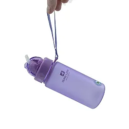 Пляшка для води CASNO 400 мл MX-5028 More Love Фіолетова з соломинкою