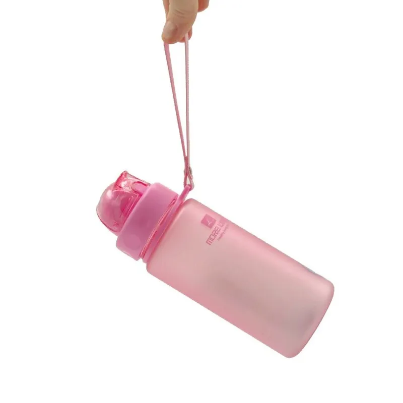 Пляшка для води CASNO 400 мл MX-5028 More Love Рожева з соломинкою фото товару