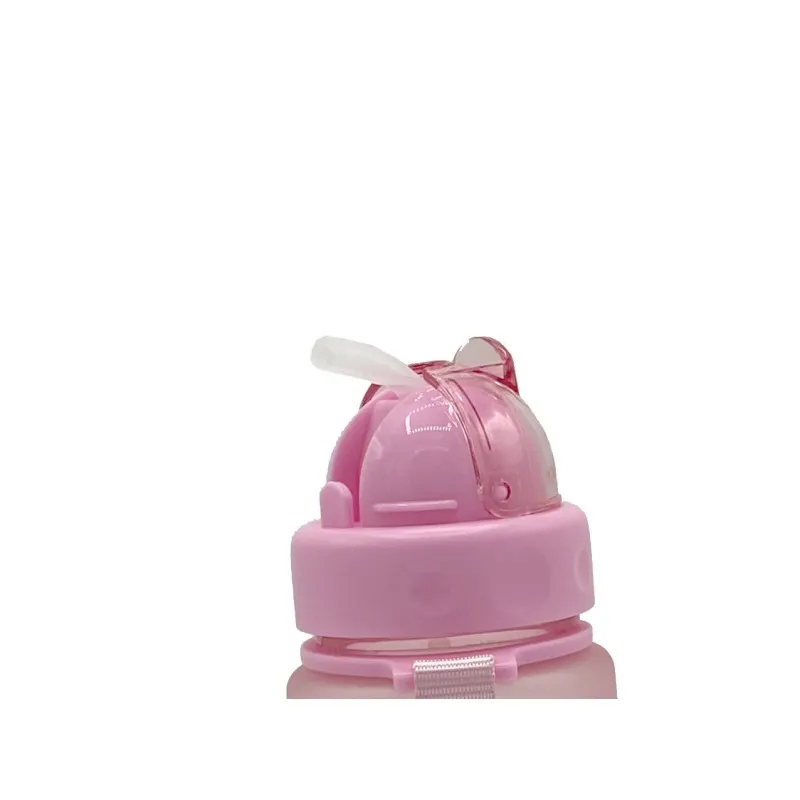 Пляшка для води CASNO 400 мл MX-5028 More Love Рожева з соломинкою фото товару