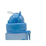 Пляшка для води CASNO 400 мл MX-5028 More Love Блакитна з соломинкою фото товару