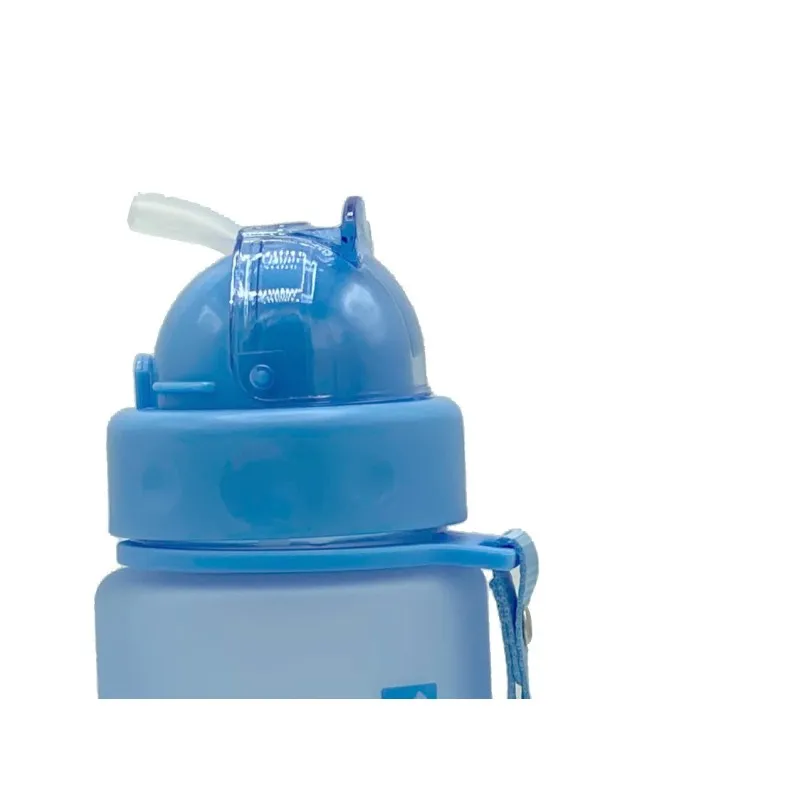 Пляшка для води CASNO 400 мл MX-5028 More Love Блакитна з соломинкою фото товару