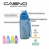 Пляшка для води CASNO 400 мл MX-5028 More Love Рожева з соломинкою фото товару