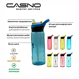 Пляшка для води CASNO 750 мл KXN-1207 Сіра з соломинкою фото товару