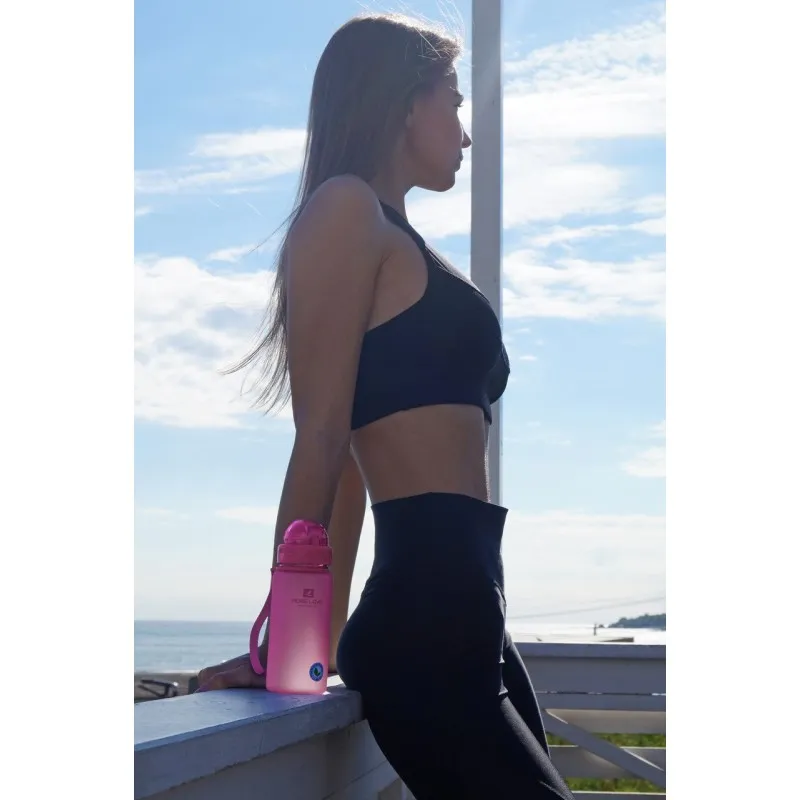 Пляшка для води CASNO 400 мл MX-5028 More Love Рожева з соломинкою фото товару