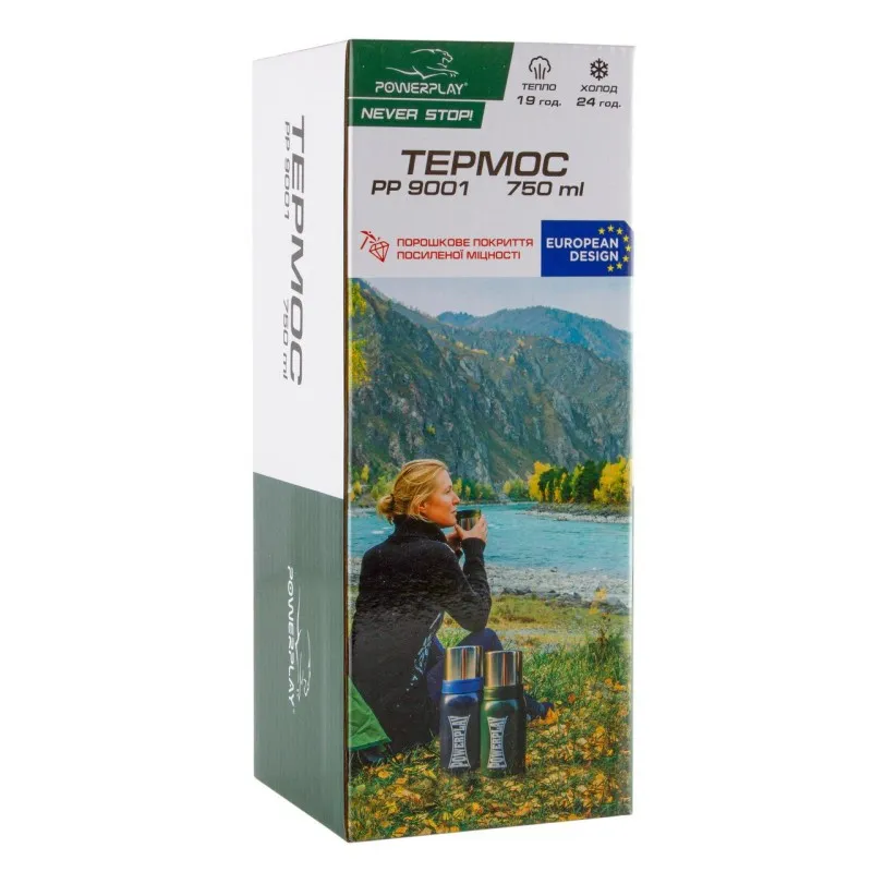 Термос PowerPlay 9001 Синій 750 мл фото товару