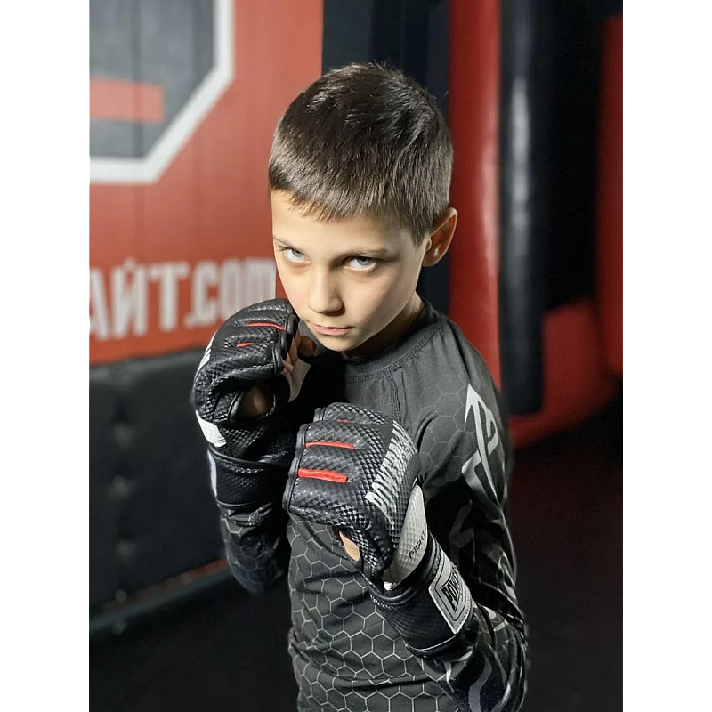 Рукавички для MMA PowerPlay 3075 Чорні-Білі XL фото товара