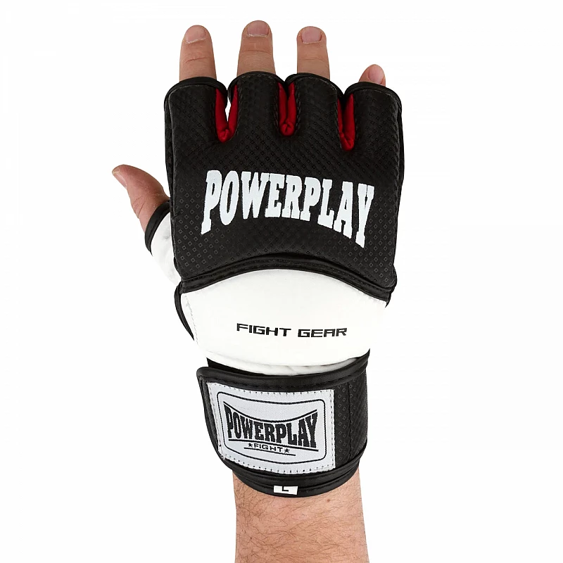 Рукавички для MMA PowerPlay 3075 Чорні-Білі XL фото товара