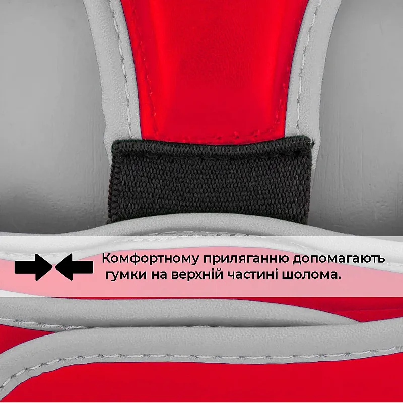 Боксерський шолом тренувальний PowerPlay 3068 PU + Amara Червоно-Білий S фото товару