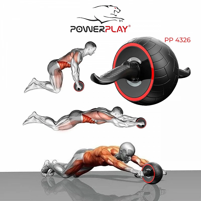 Колесо для пресу PowerPlay 4326 зі зворотним механізмом Чорно-червоне фото товару