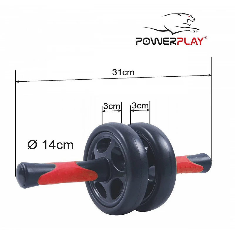 Колесо для пресу подвійне PowerPlay 4327 Чорно-червоне фото товара