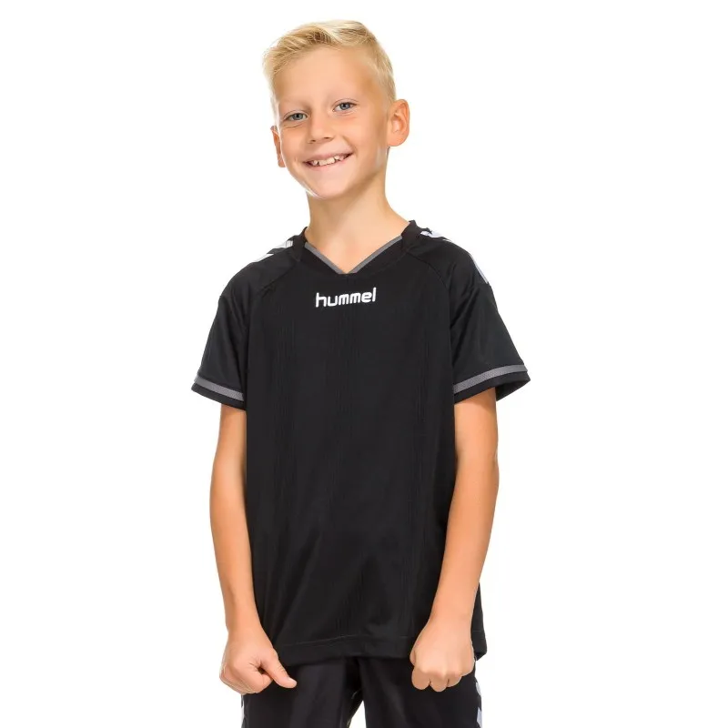 Футболка дитяча Hummel STAY AUTHENTIC POLY JERSEY чорно-сіра фото товару