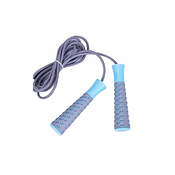 Скакалка LiveUP PVC JUMPROPE сірий-блакитний