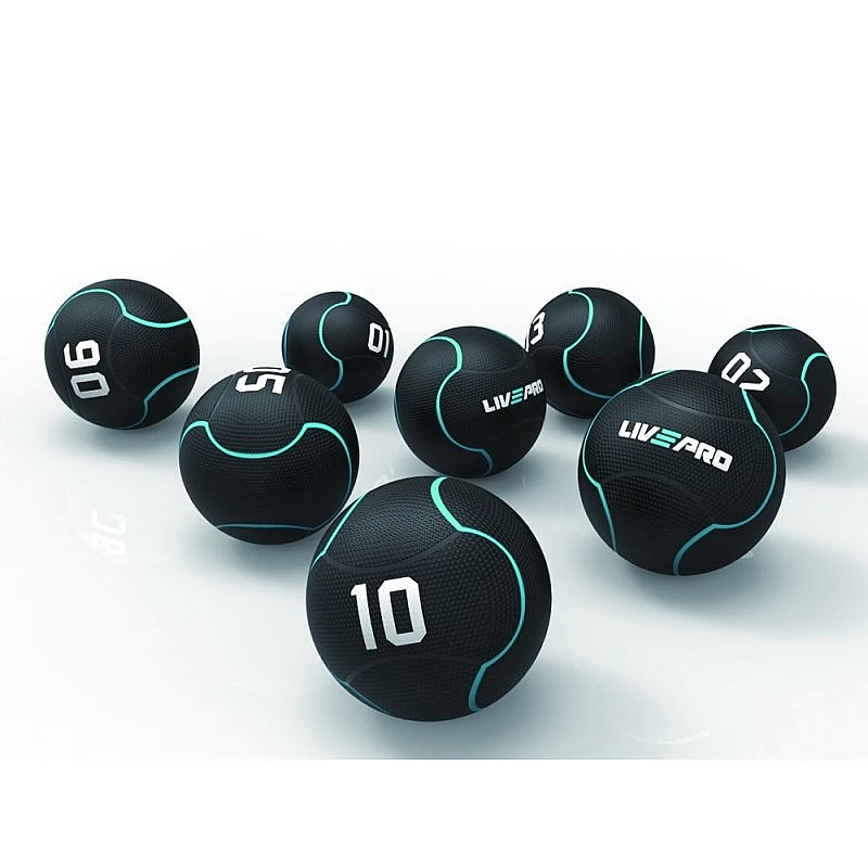 Медбол Livepro SOLID MEDICINE BALL чорний 10кг фото товару