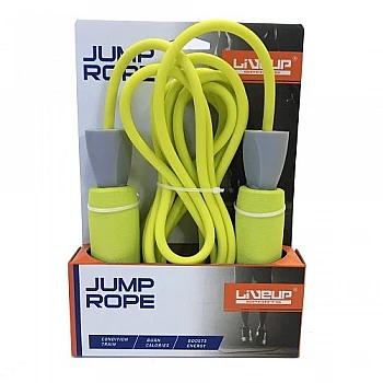 Скакалка LiveUP PVC FOAM HANDLE JUMP ROPE жовтий