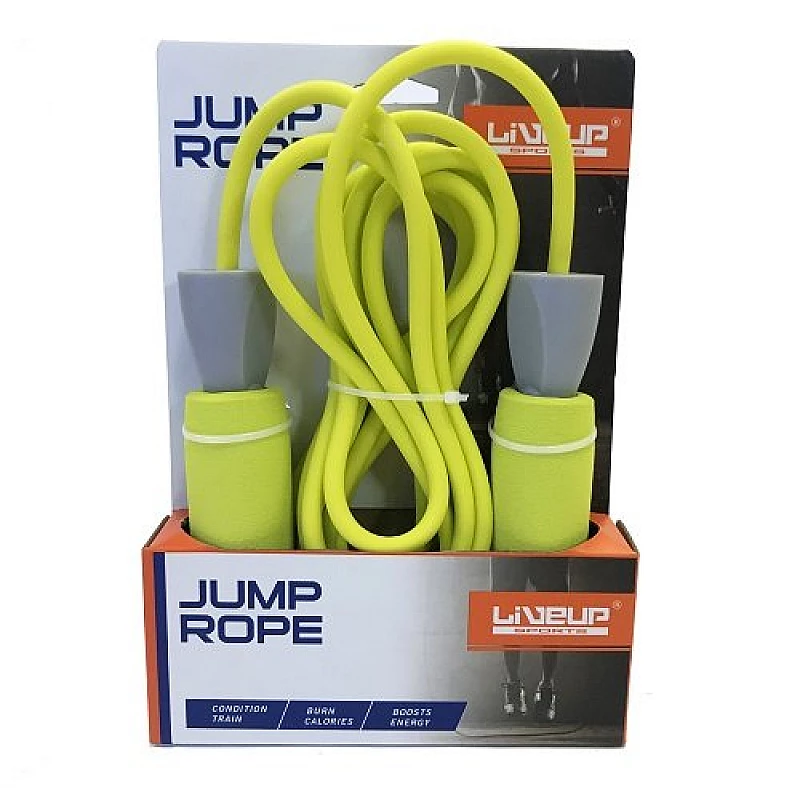 Скакалка LiveUP PVC FOAM HANDLE JUMP ROPE жовтий фото товару