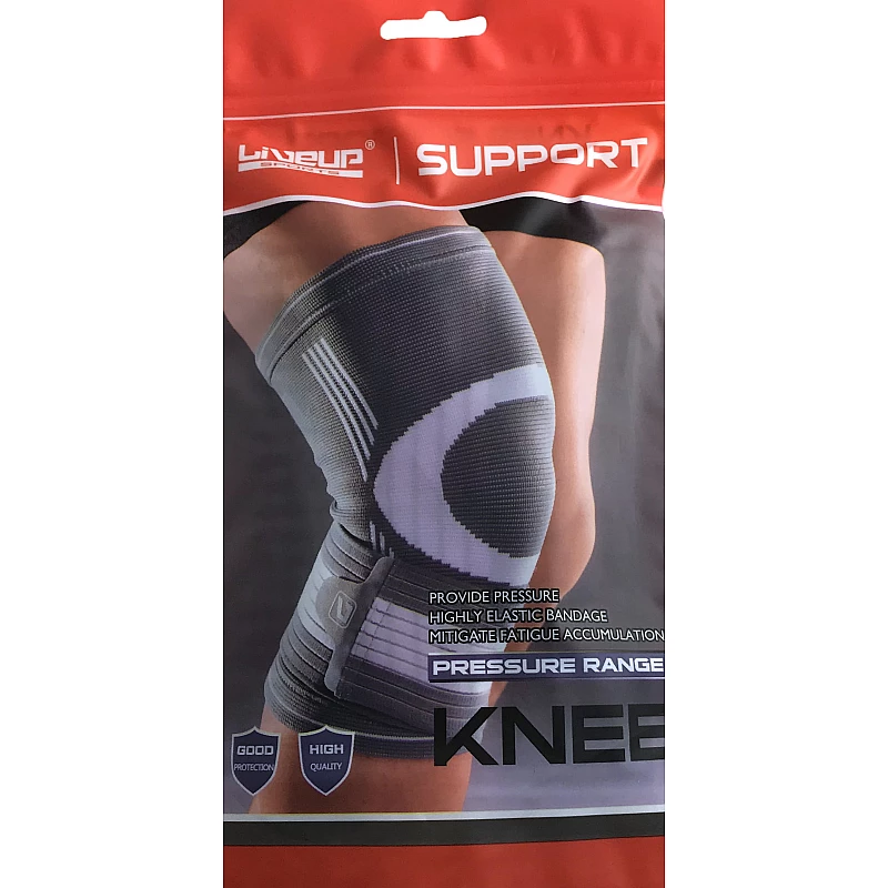 Фиксатор колена LiveUP KNEE SUPPORT серый/белый M фото товара
