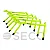 Набор тренировочных барьеров для бега SECO® 15-33 см неонового цвета (5 шт)