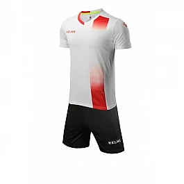Комплект футбольной формы Kelme ALICANTE JR детский бело-красный к/р