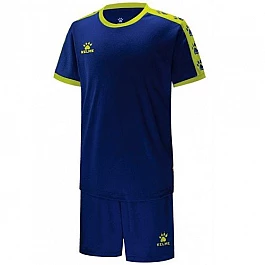 Комплект футбольної форми Kelme COLLEGUE т.синьо-салатовий дитячий к/р