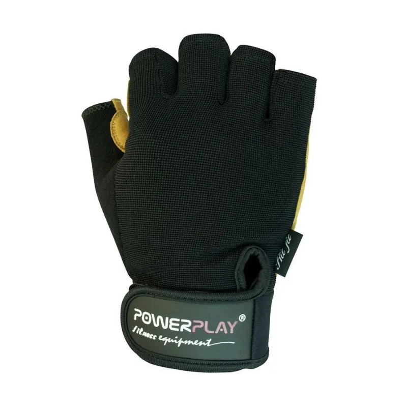 Рукавички для фітнесу PowerPlay 1574 Чорно-Коричневі M фото товару