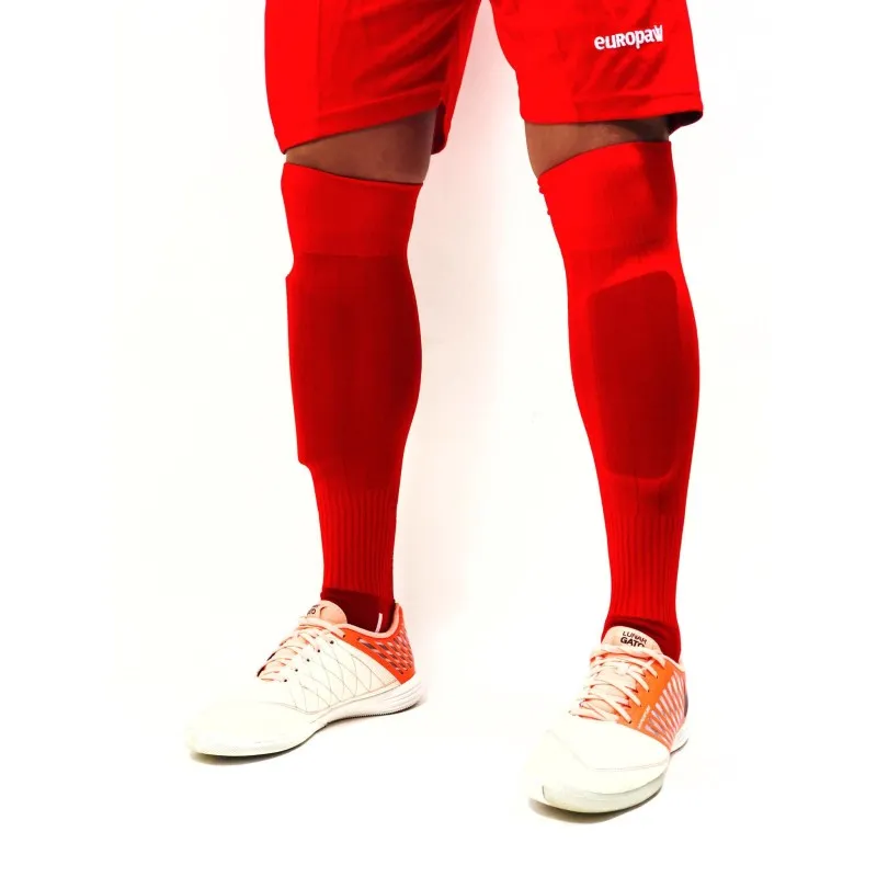 Гетры футбольные Europaw красные с трикотажным носком [41-45] фото товару