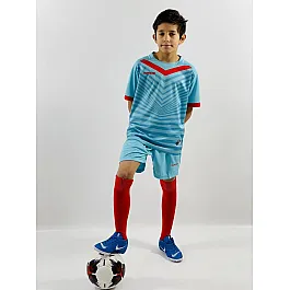 Футбольная форма детская (kid) Europaw 026 бирюзово-красная [XS]