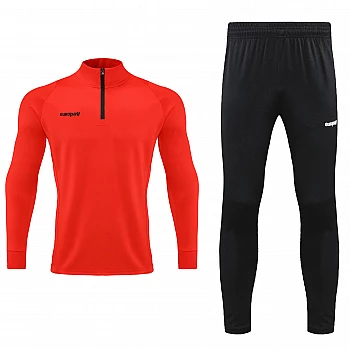 Спортивный костюм для детей Europaw Limber Up Kid 2101 Short zipper чёрно-красный [4XS]
