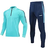 Спортивний костюм для дітей Europaw Limber Up Kid 2101 Short zipper бирюзово-темно-синій [3XS] фото товару