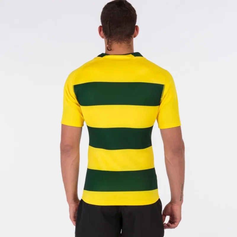ФУТБОЛКА С КОРОТКИМ РУКАВОМ ДЛЯ РЕГБИ ЗЕЛЕНЫЙ/ЖЕЛТЫЙ M