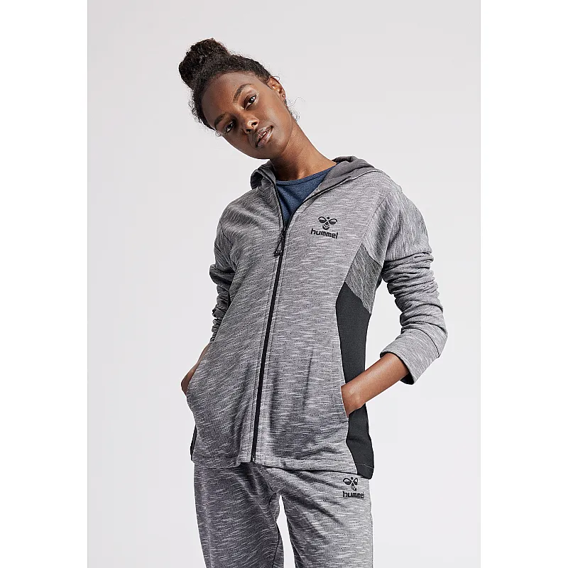 Кофта HMLELENA ZIP HOODIE 201-816-2007-M Дорослі Жіноча СІРИЙ